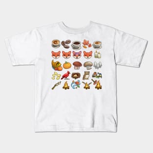 Sims 4 Autumn Sticker Pack Kids T-Shirt